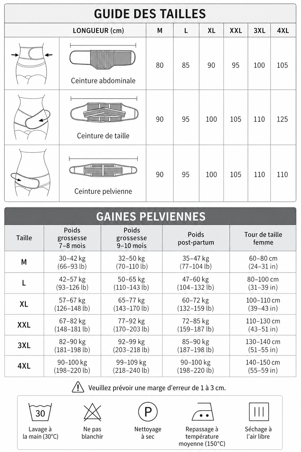 Ceinture Abdominale Post Partum de réparation corporel