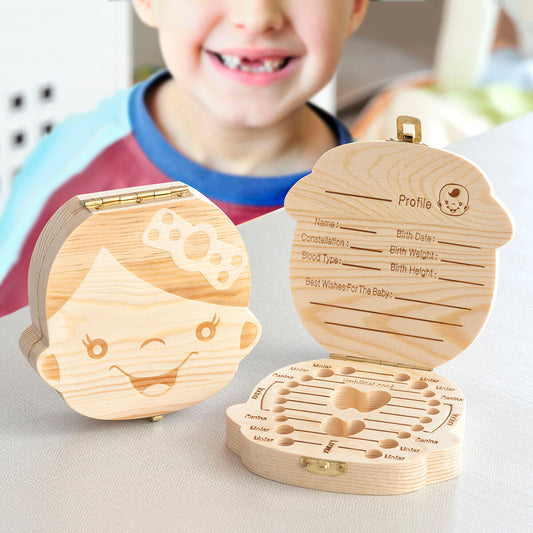 Boîte à dents de bébé en bois, 1 pièce, organisateur de dents de lait pour enfants, rangement de Souvenirs pour bébés garçons et filles, cadeaux souvenirs